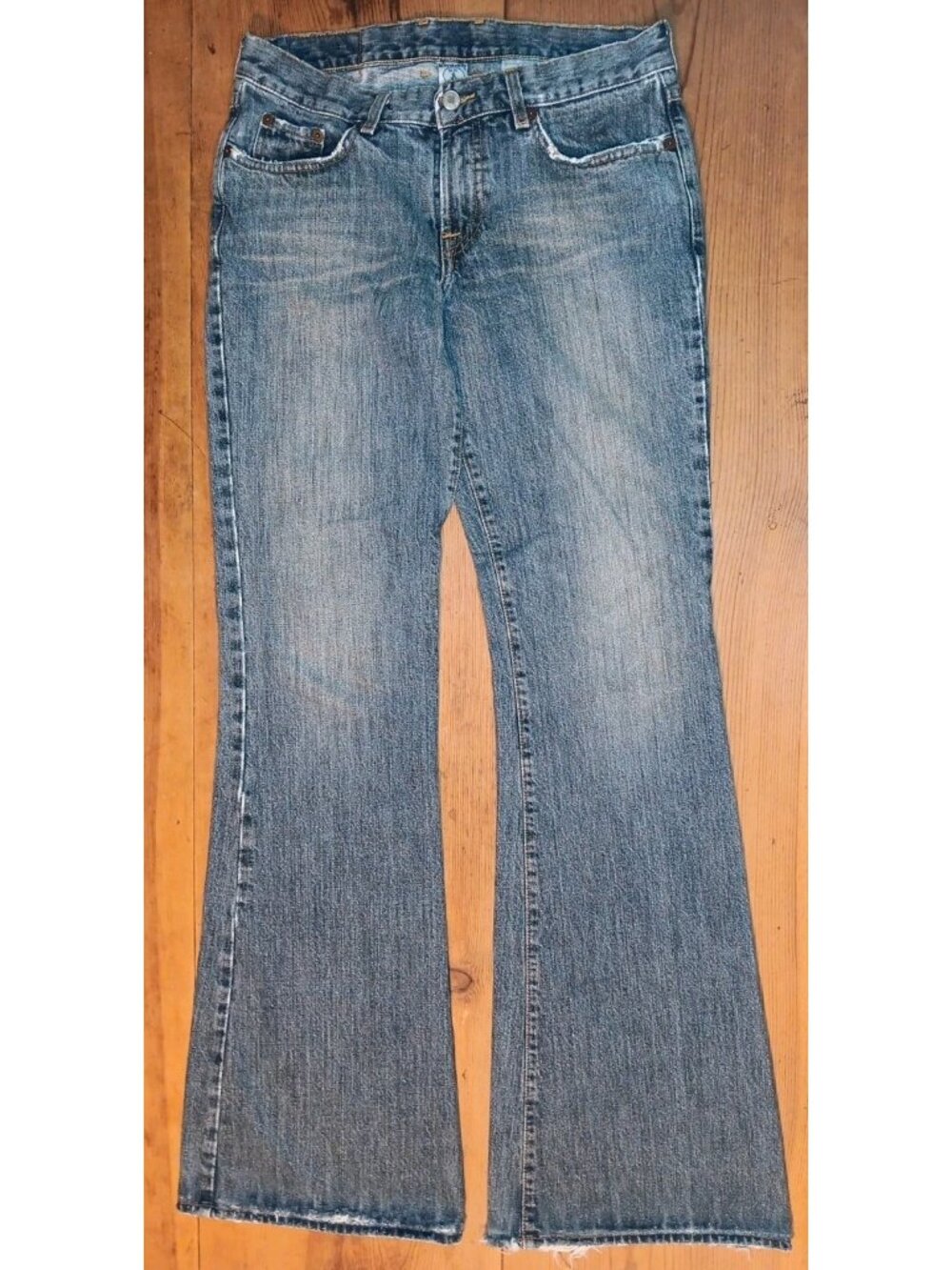 Vtg Lucky Brand Flare Jeans Womens 6 / 28 Mid Rise Denim 100% Cotton USA Made